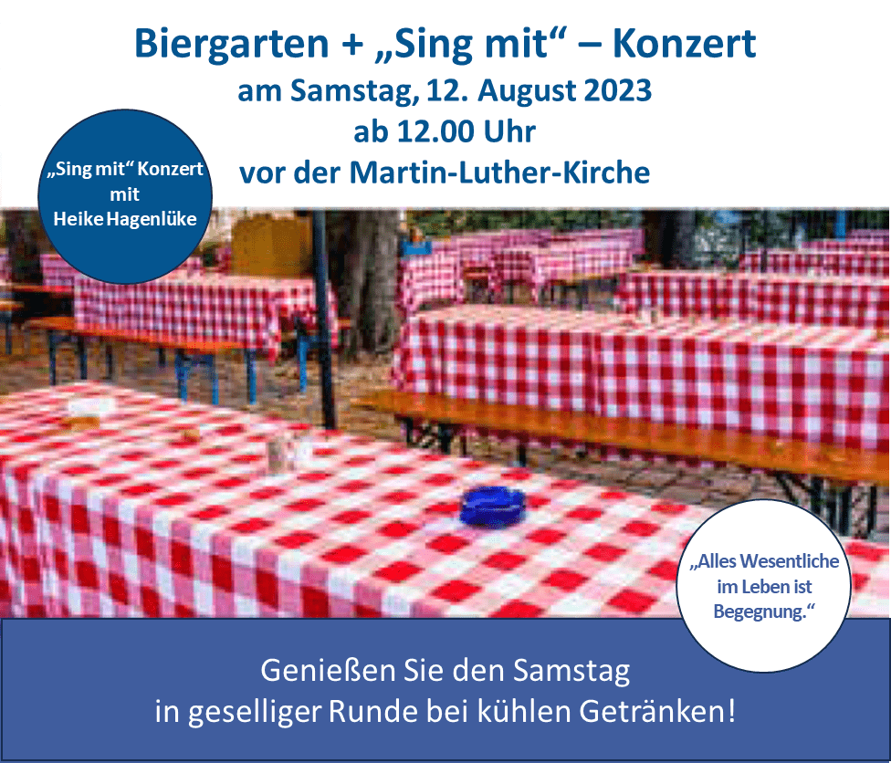 Sing mit! Konzert für die Evangelische Kirche Gütersloh in der Martin Luther Kirche August 2023