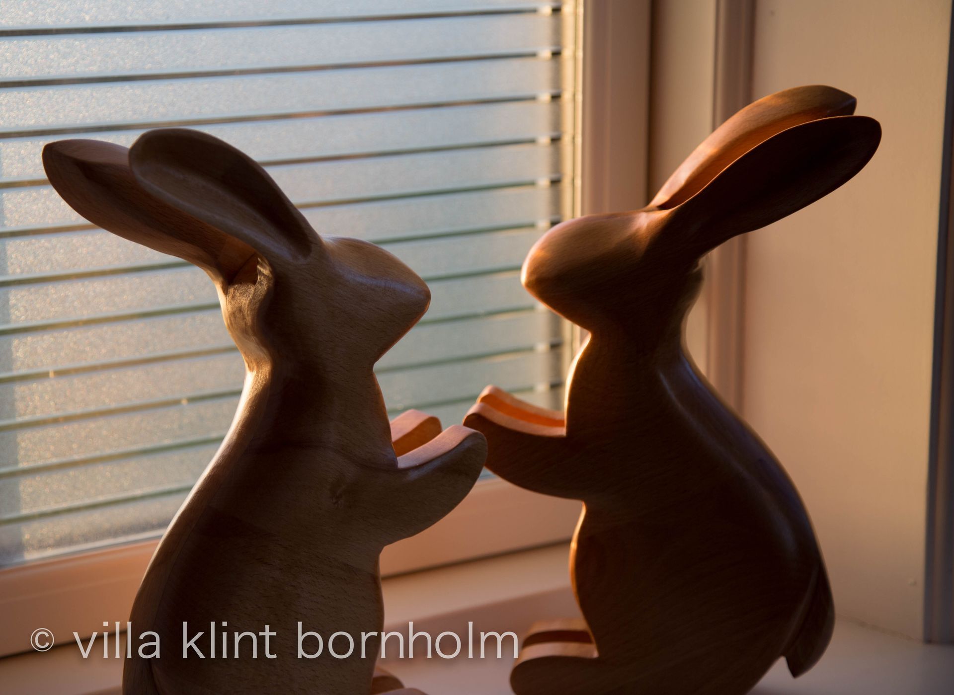 Frühjahrsimpression: Zwei Osterhasen im Gegenlicht