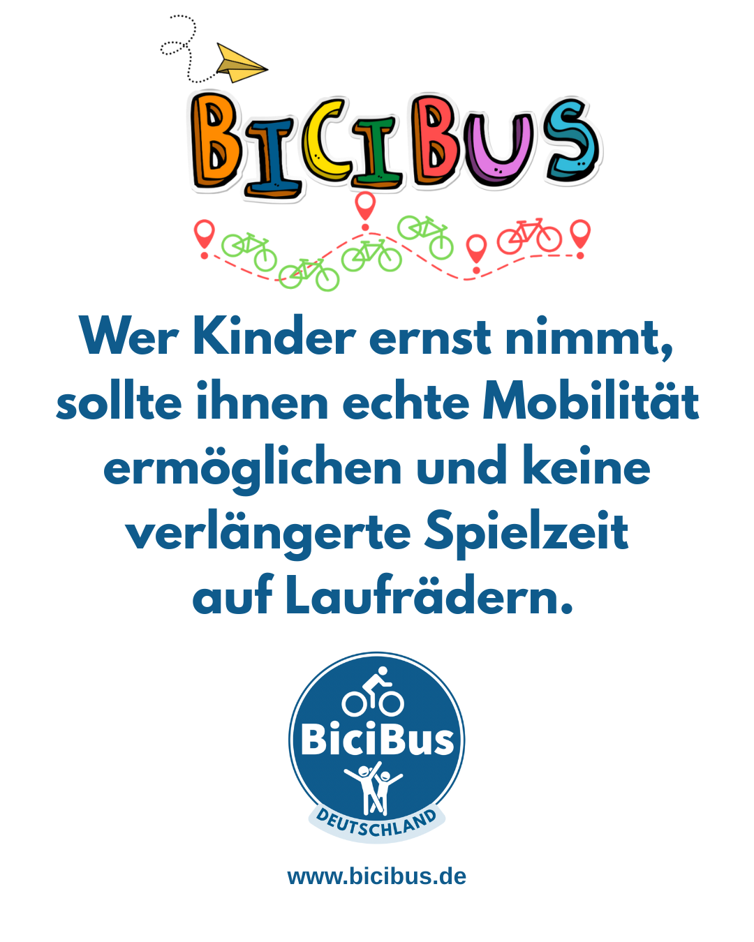 Wer Kinder ernst nimmt, sollte ihnen echt Mobilität ermöglichen und keine verlängerte Spielzeit