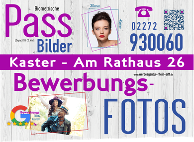 Biometrische Passbilder, Bewerbungsfotos, Kaster