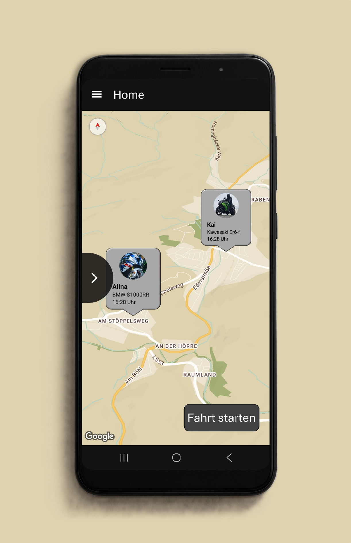 NearBikers_Homescreen