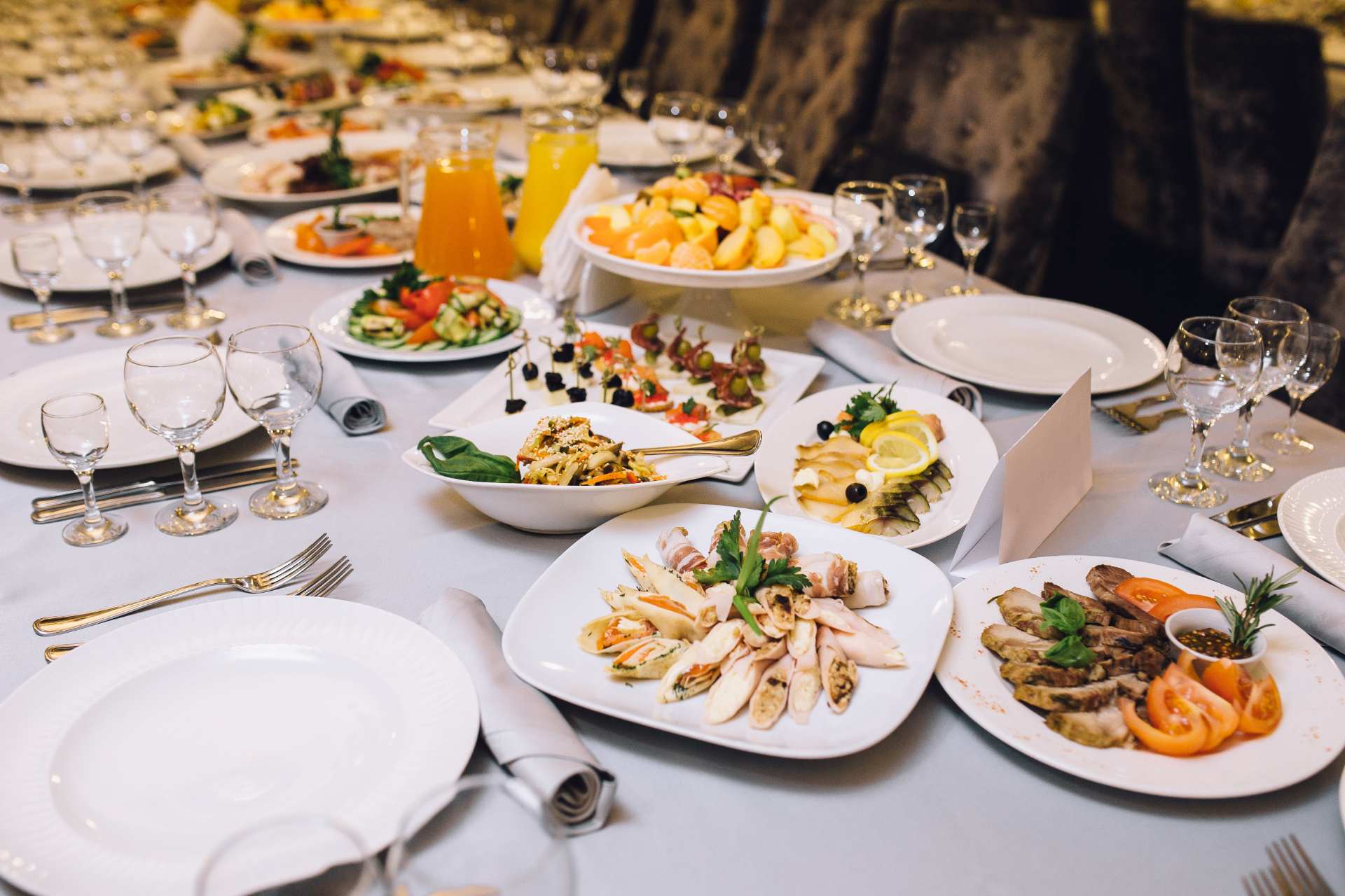 a group of people at a large table