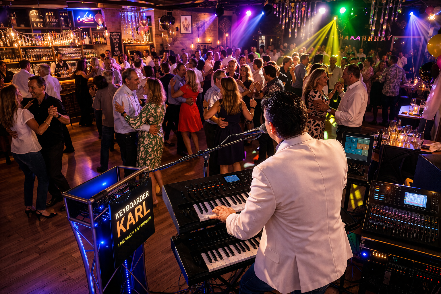 live Musik - Dj Musik - Top Unterhaltung in Düsseldorf hier mit Alleinunterhalter Keyboarder Karl