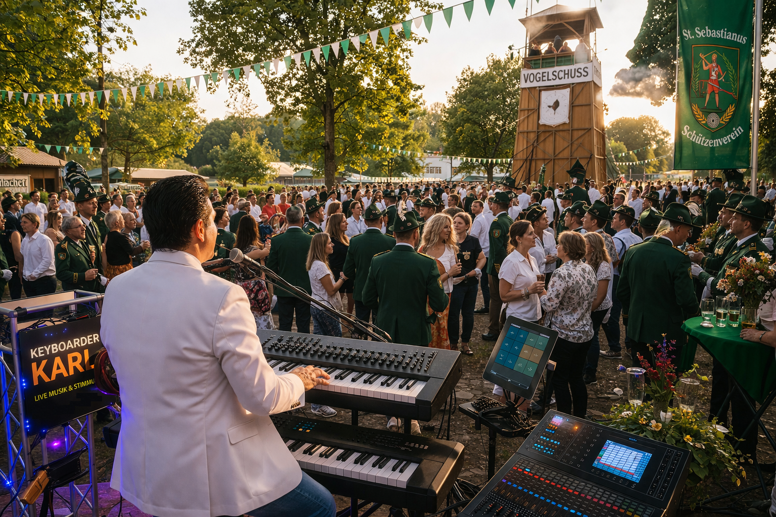 Alleinunterhalter und DJ Keyboarder Karl - beim Vogelschuss Event mit top Musik im Hintergrund
