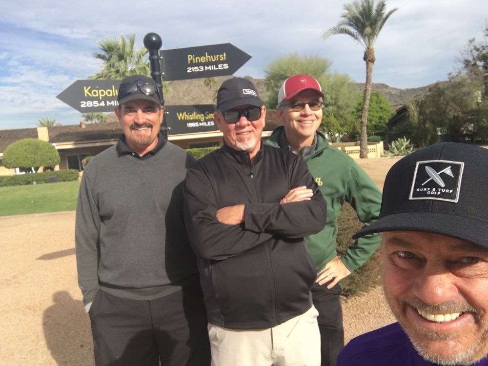 Ol' Matty's multimedia career puts him in some interesting places. Here he is with fellow multimedia stars Jeff Rude, Bill Huffman, and Tom Mackin during the 2019 Phoenix Media Classic at Mountain Shadows Resort's Short Course.