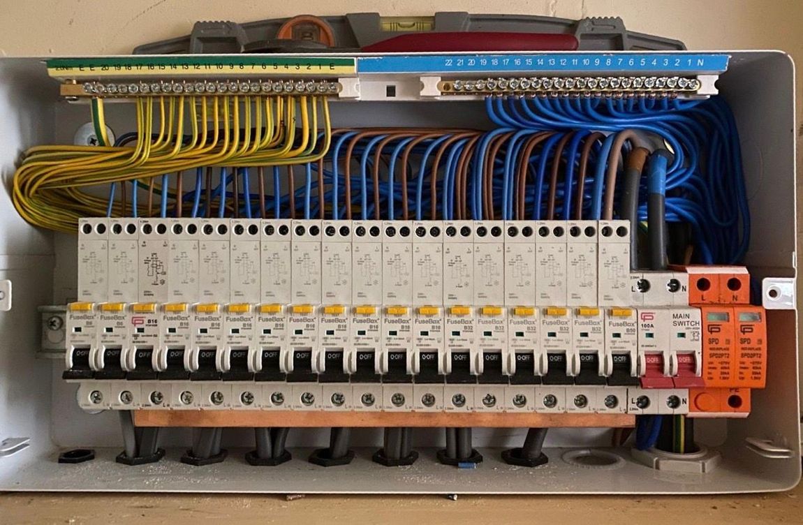 Completed large electrical distribution board installation