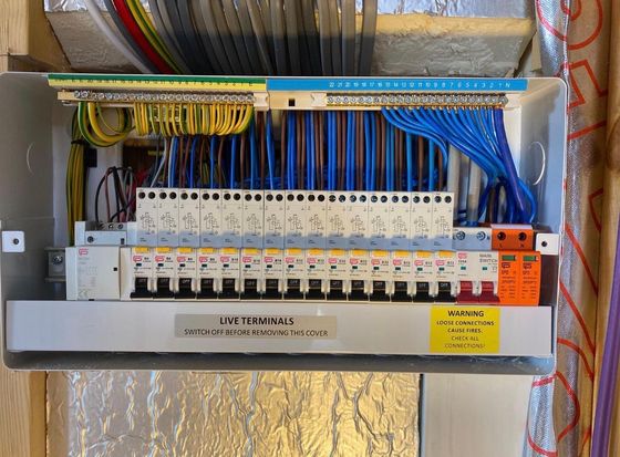 Modern electrical distribution board installation