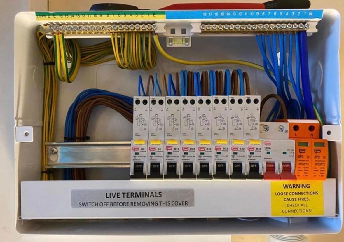 Completed compact electrical distribution board installation