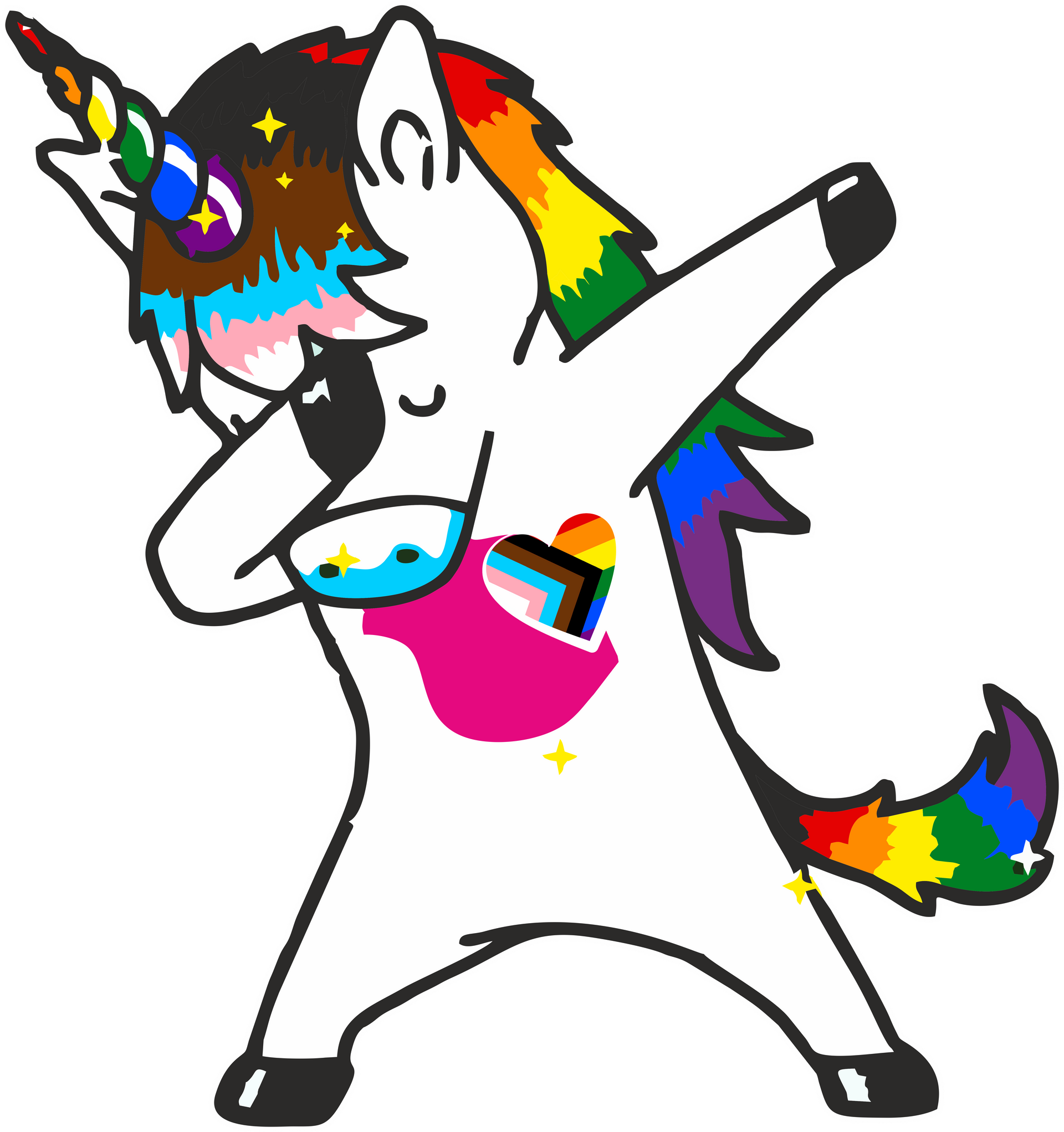 Einhorn mit Regenbogenschweif