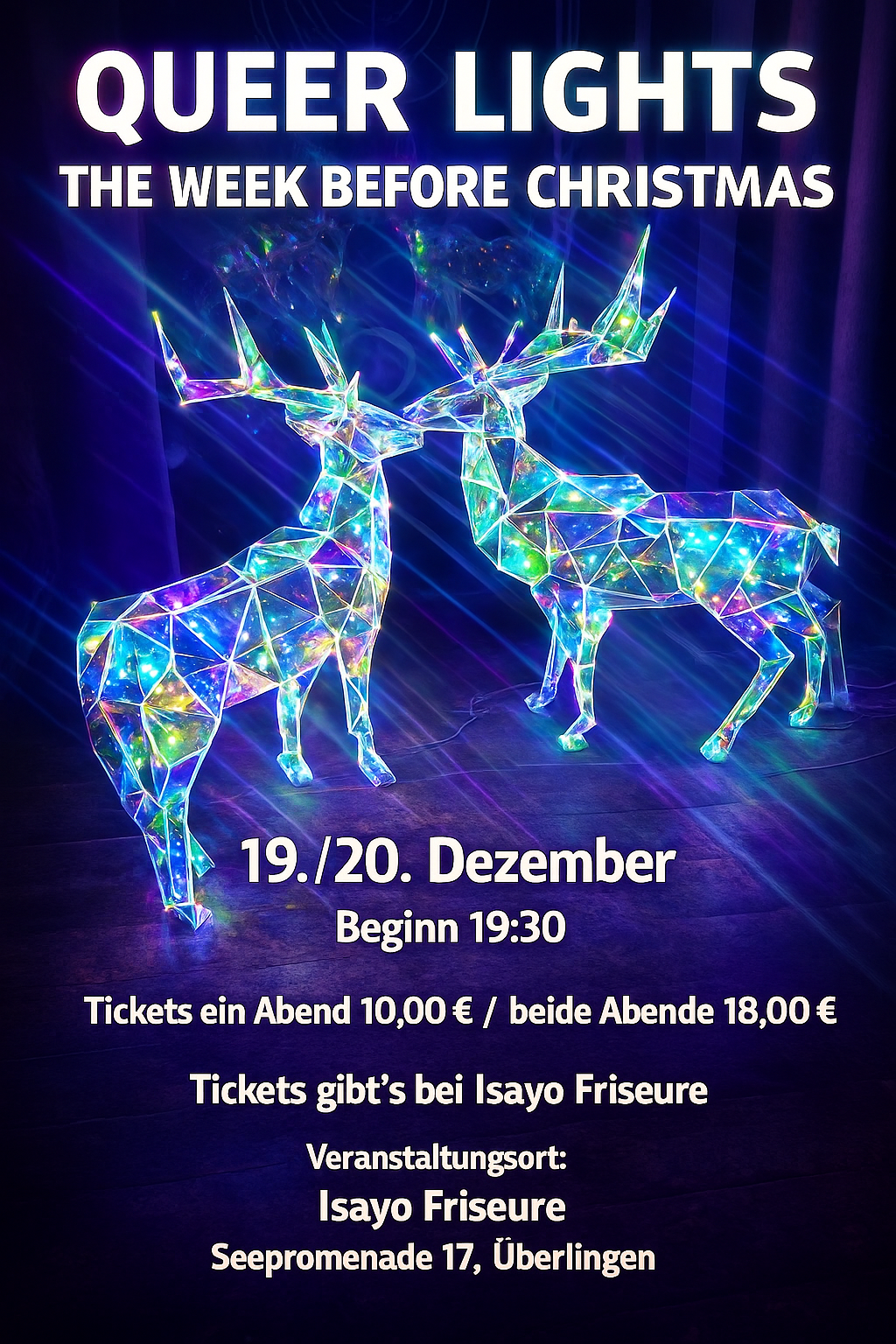 Queer Lights
Kurzfilmfestival 2025 in Überlingen 
Location: ISAYO Friseure
