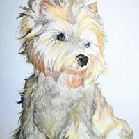 Zeichnung eines Hundes Aquarell