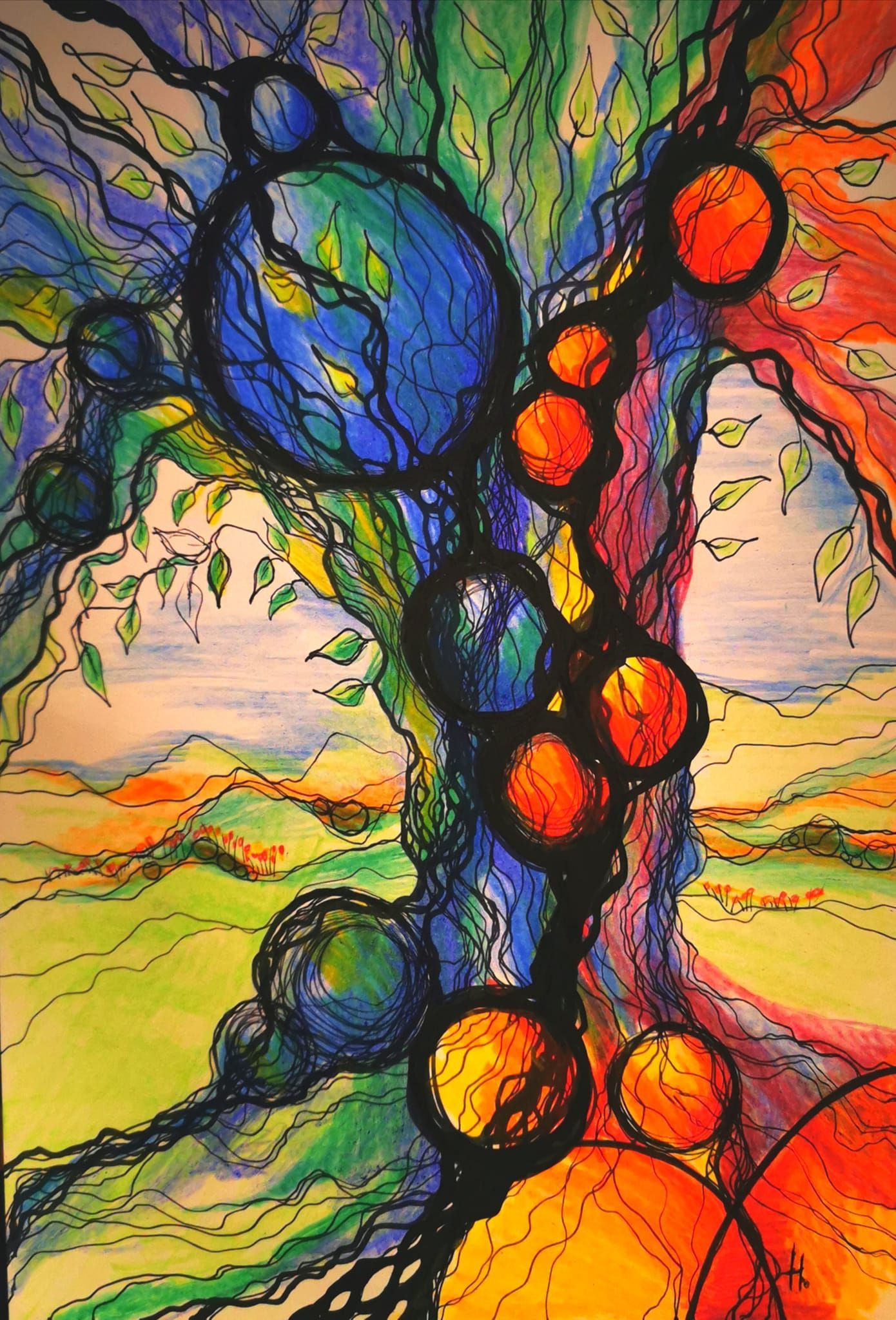 Neurographische Zeichnung Baum