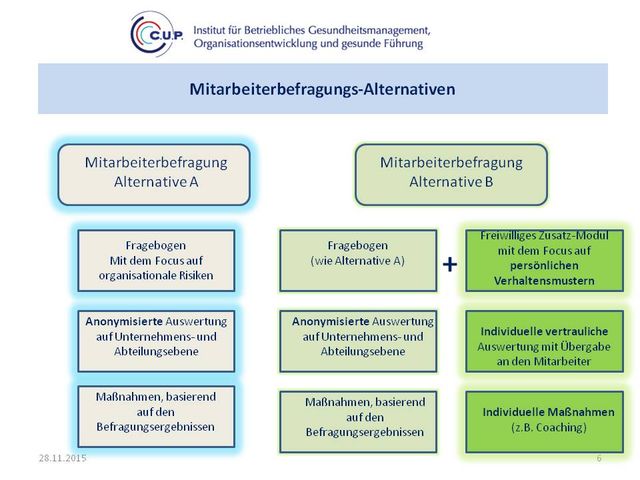 Mitarbeiterbefragung Strukturierte Mitarbeiterinterviews Cup Institut