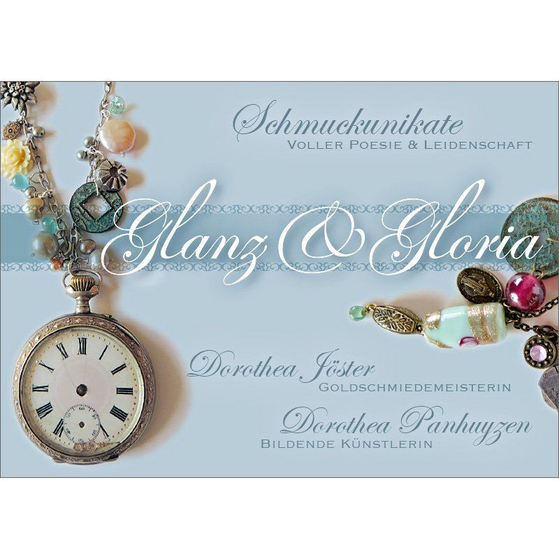 SYN visual design - Glanz & Gloria Schmuckunikate Flyer Schmuck Uhr Armband Kette