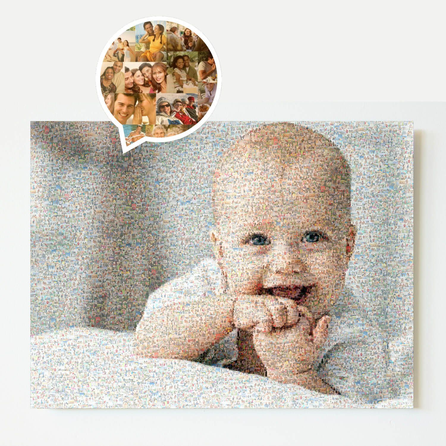 Fotomosaik Baby als Poster Leinwand Acrylglas Aluminium