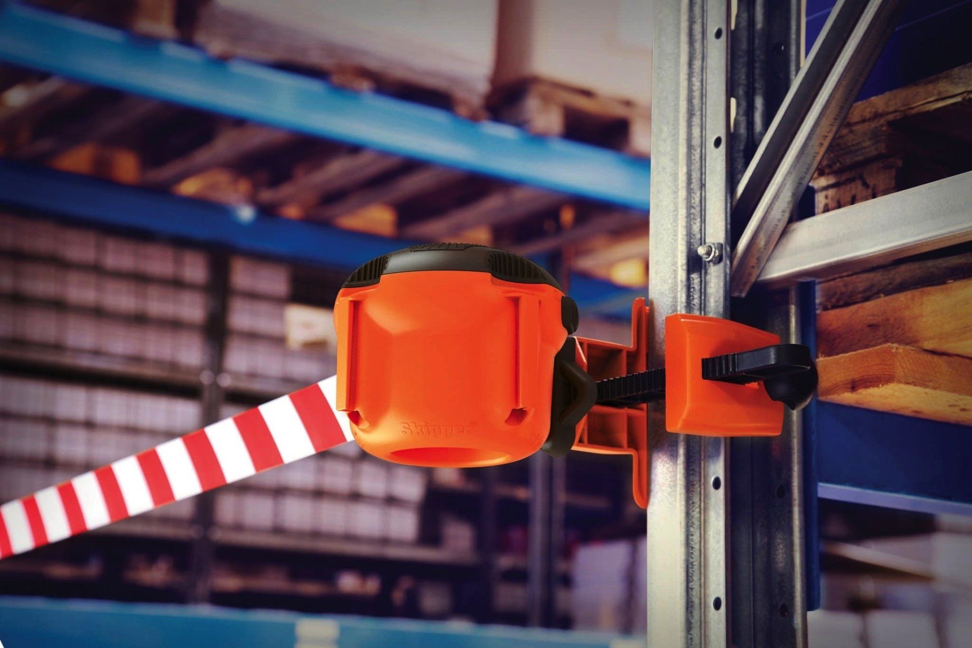 Roll Reel Material Handing, Retractable Tape Safety Barrier