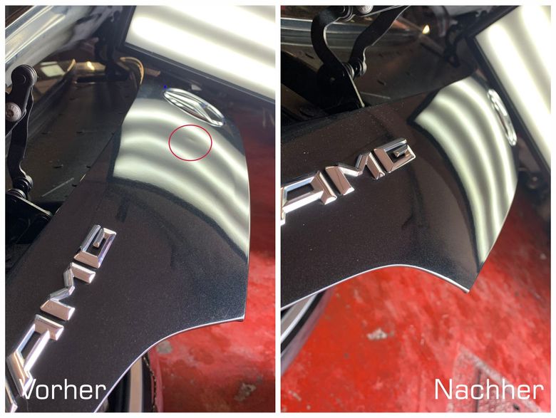 Delle im Heckdeckel eines AMG