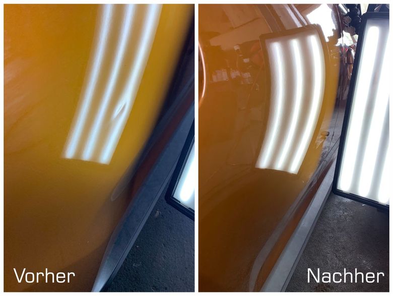 Delle in der Beifahrertür eines Dacia Duster