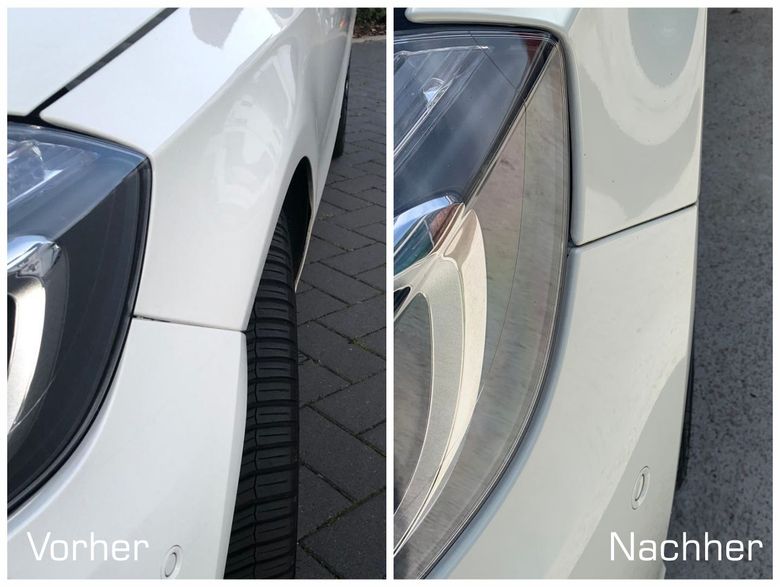 Reparierter Kotflügel einer Mercedes A-Klasse