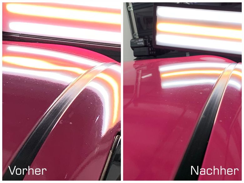 Delle in Dach eines folierten Citroen