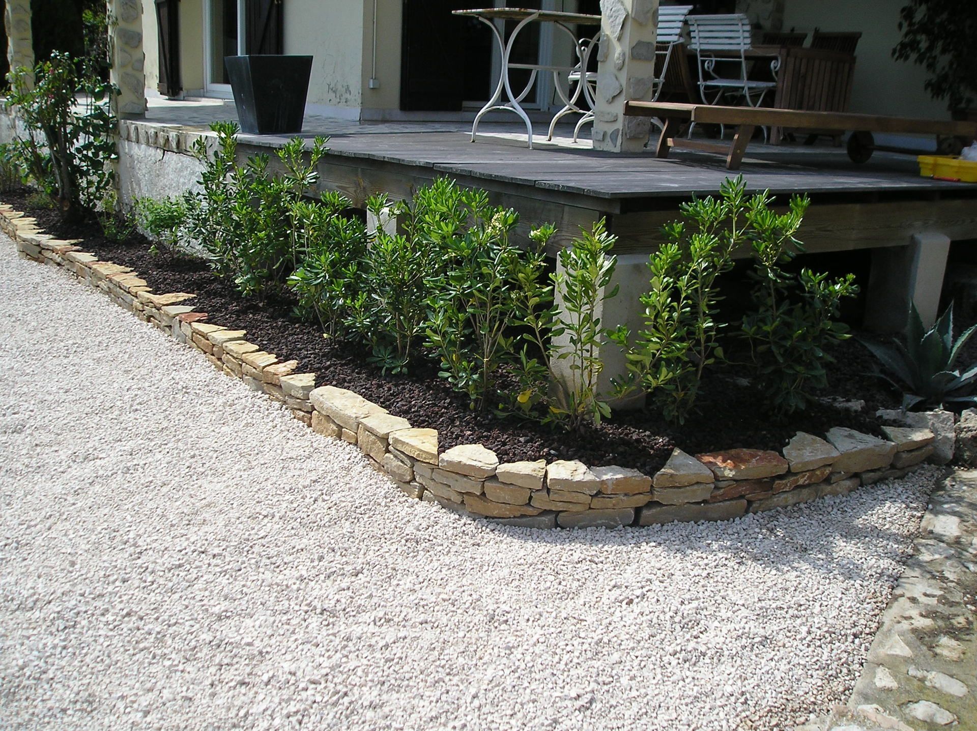 espace calcaire, gravier, gravier roulé, pouzzolane..