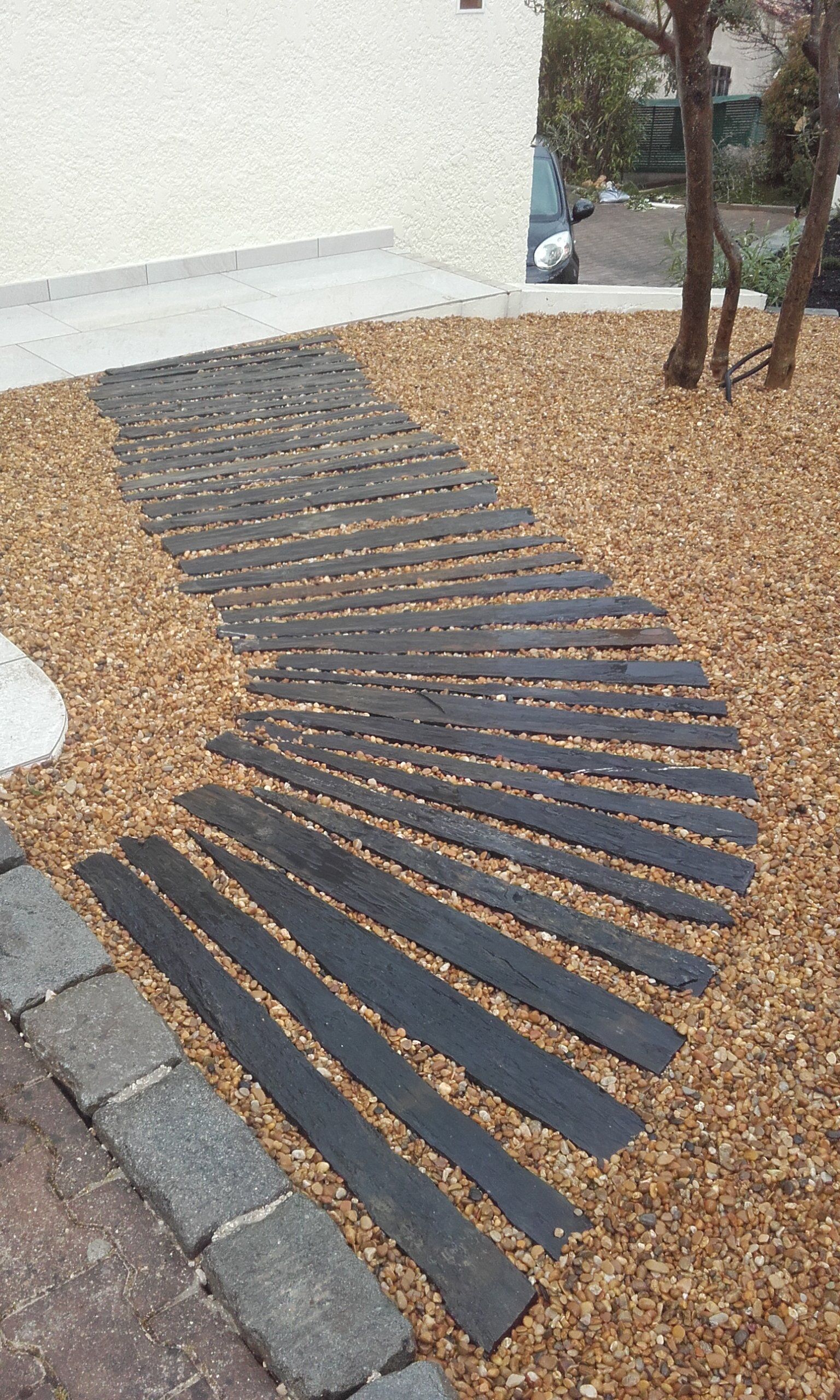 espace calcaire, gravier, gravier roulé, pouzzolane..