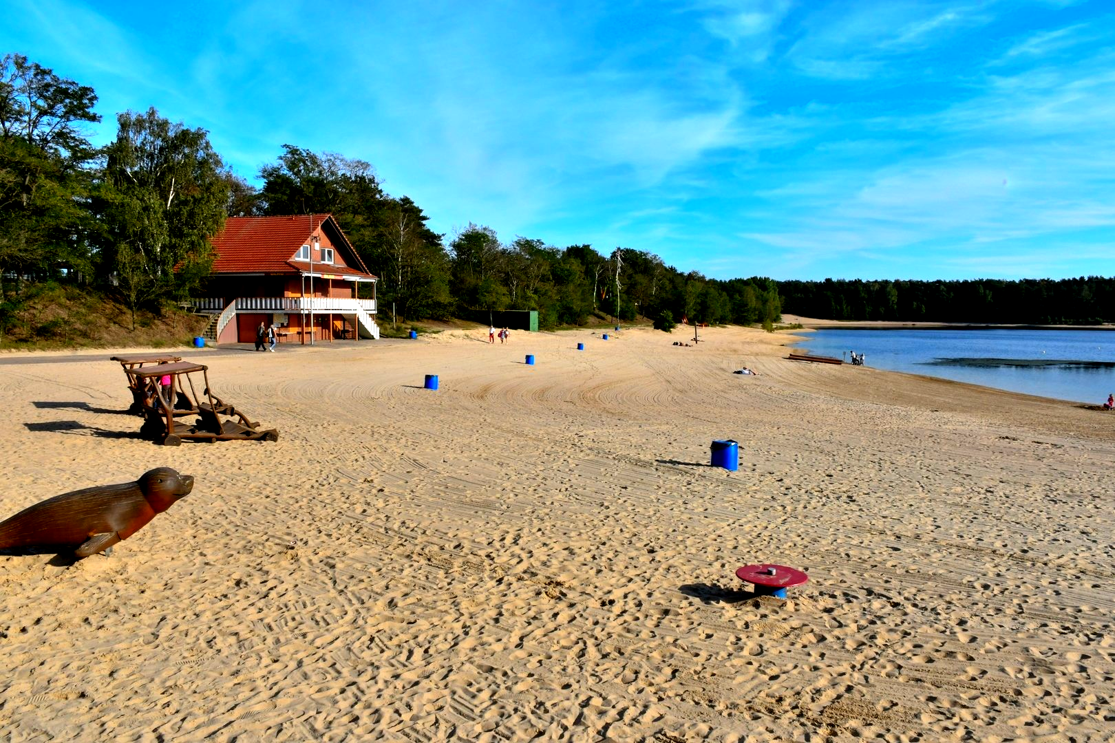 Heidesee Holdorf – Blick auf den türkisblauen See
