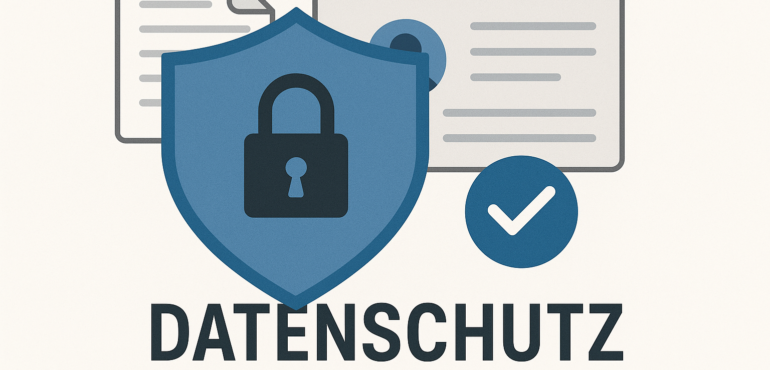 Grafik mit Schloss-Symbol und dem Wort „Datenschutz“