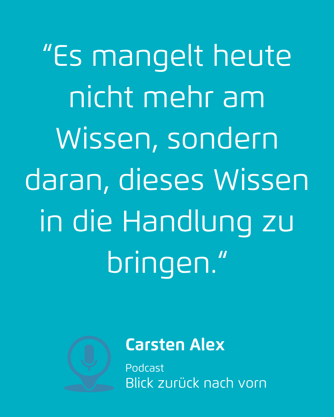 Türkiser Hintergrund mit einem deutschen Zitat über Selbsterkenntnis und einer kleinen Autorenzeile am unteren Rand.