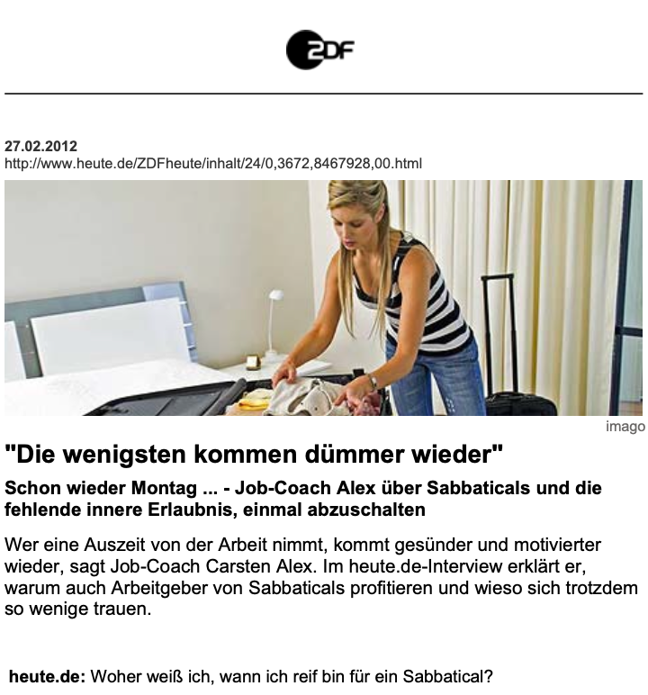 Artikelansicht ZDF-Sendung heute aus 2012