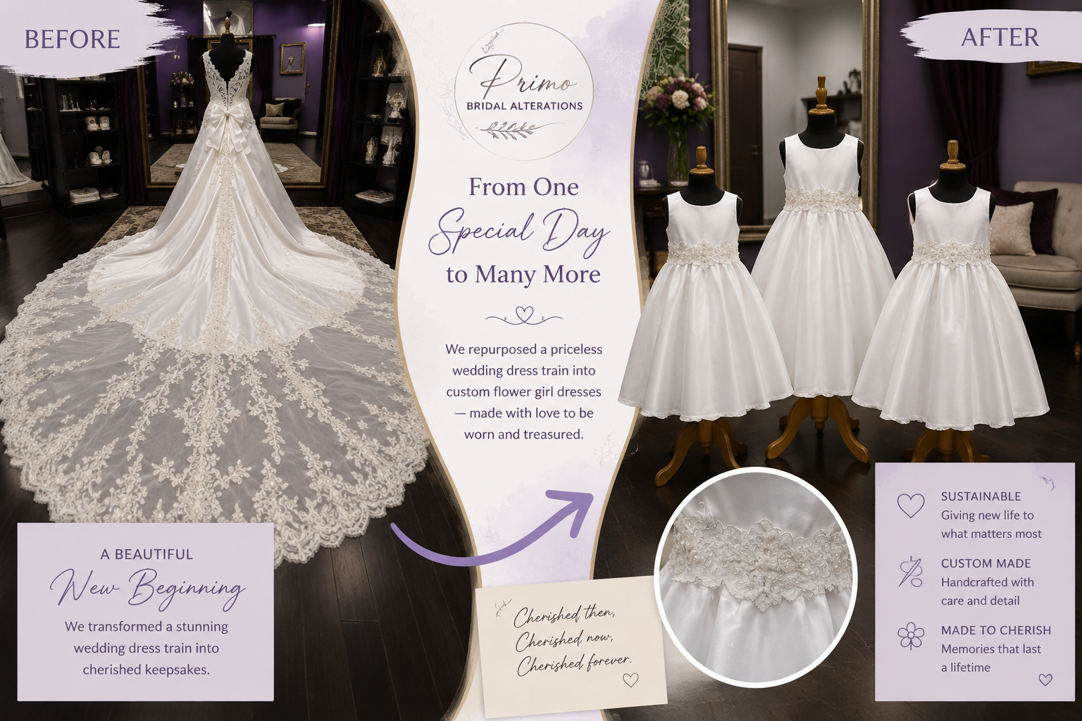 Custom Wedding Dresses done in the Primo Bridal Suite
