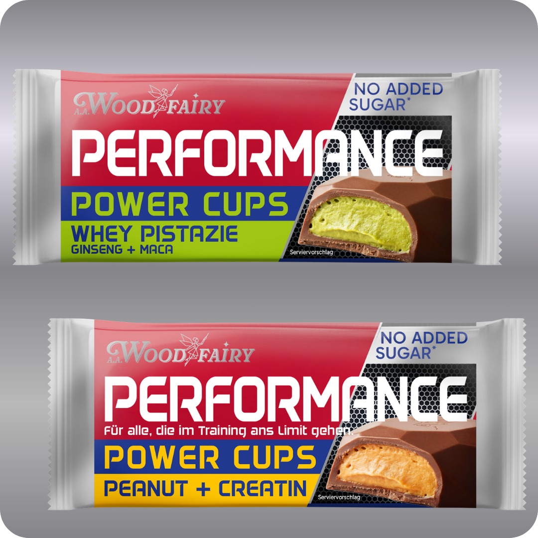 A. A. Woodfairy Performance - Power Cups mit Creatin oder Whey