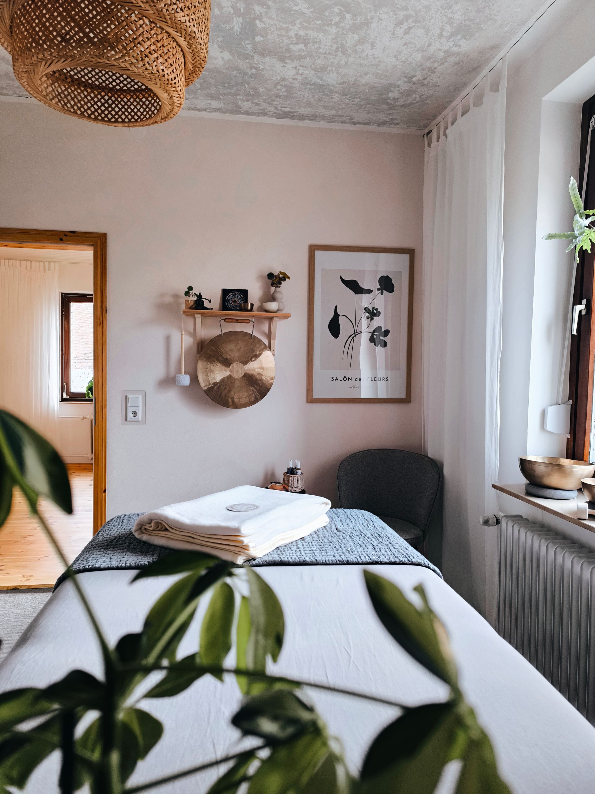 Der Klangraum im Atelier Samenkorn, für Klangmassagen in Detmold.