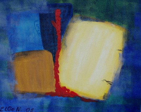 o. T.  (2 Gesichter, Blut)             Acryl, Pigmente auf MDF              /        50 x 40 cm  /    2008