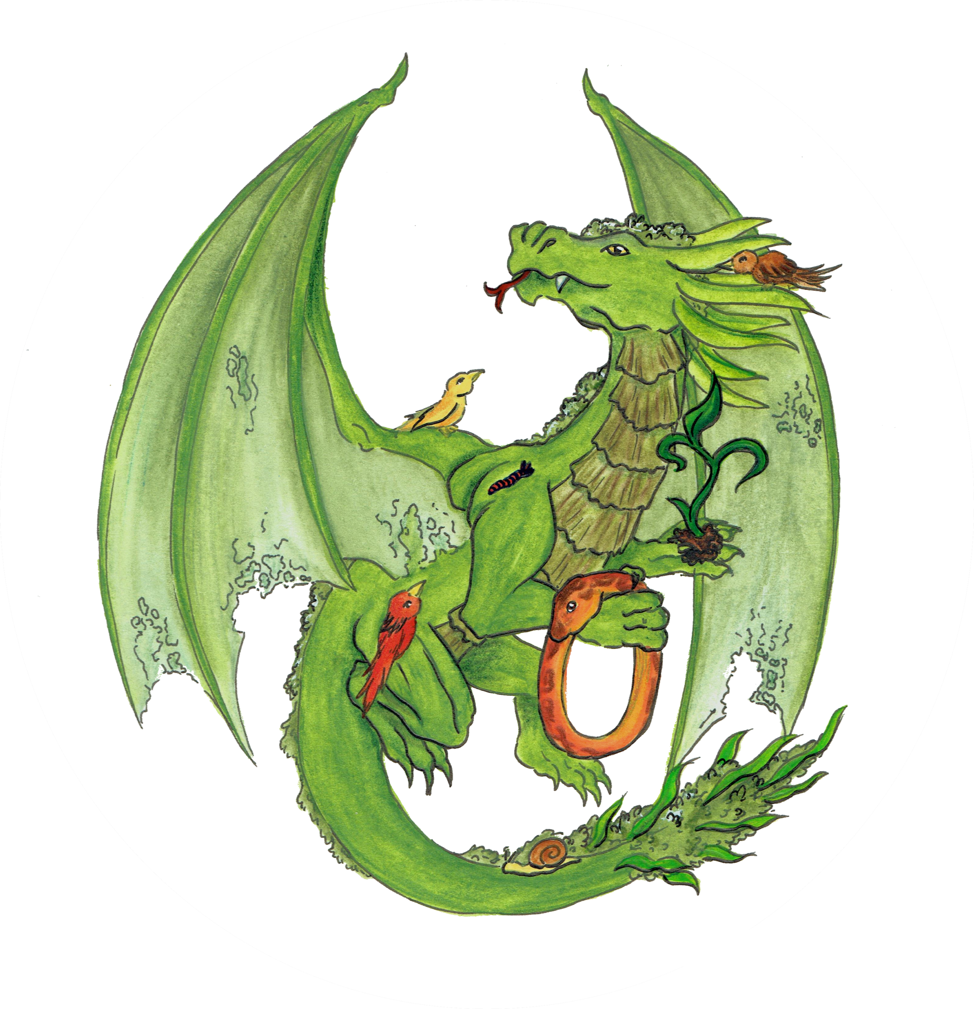 grüner Drache