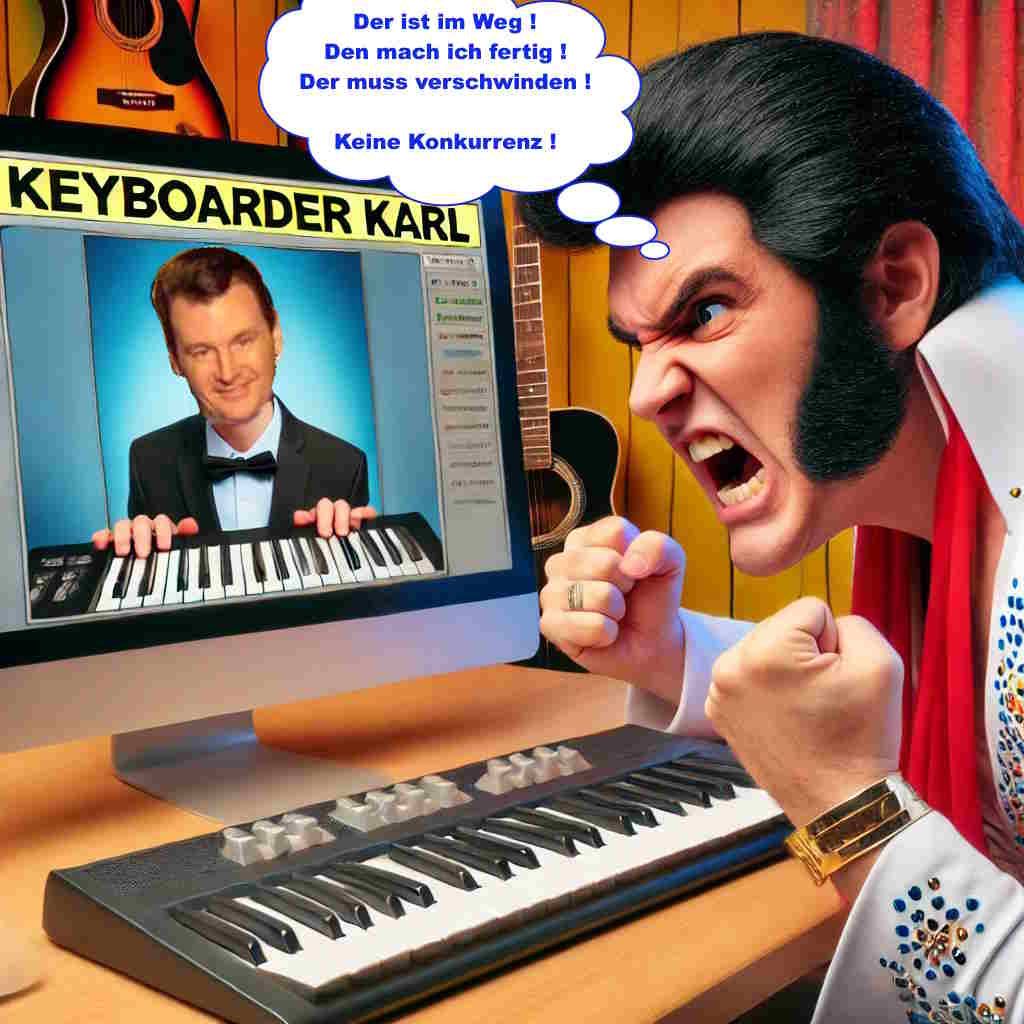 Elvis Imitator aus Aachen attackiert Keyboarder Karl