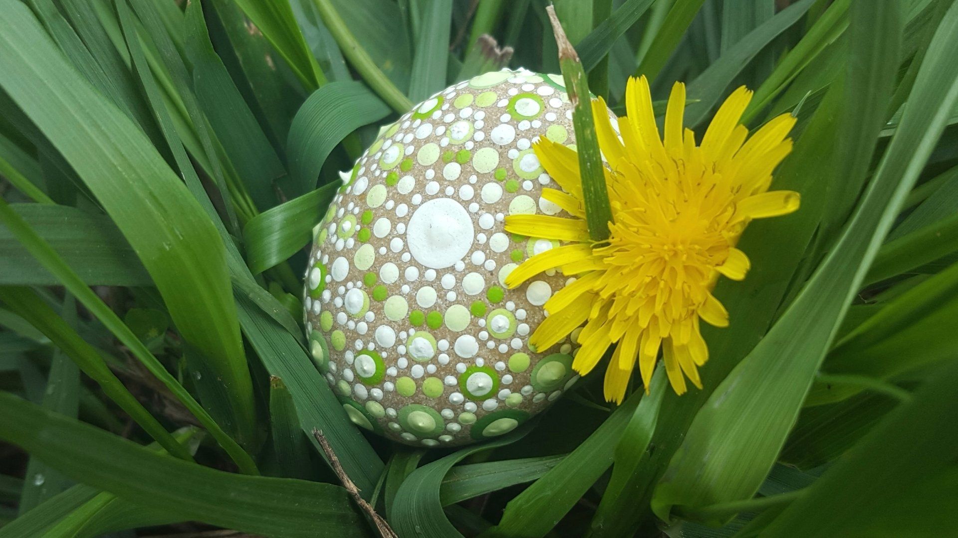 mandala stone, mandala art, puntillismo, piedra de playa,