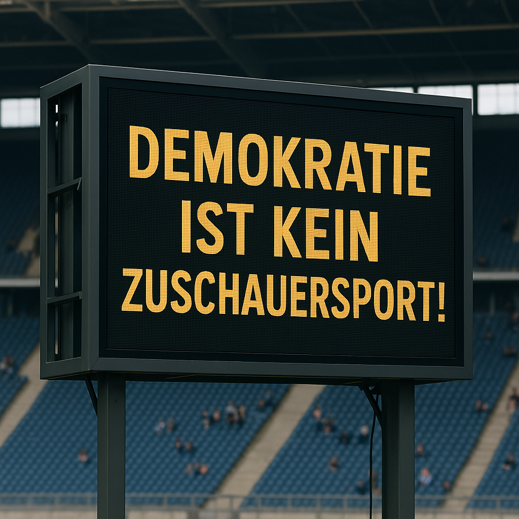 Demokratie ist kein Zuschauersport Demokratie ist kein Zuschauersport!
