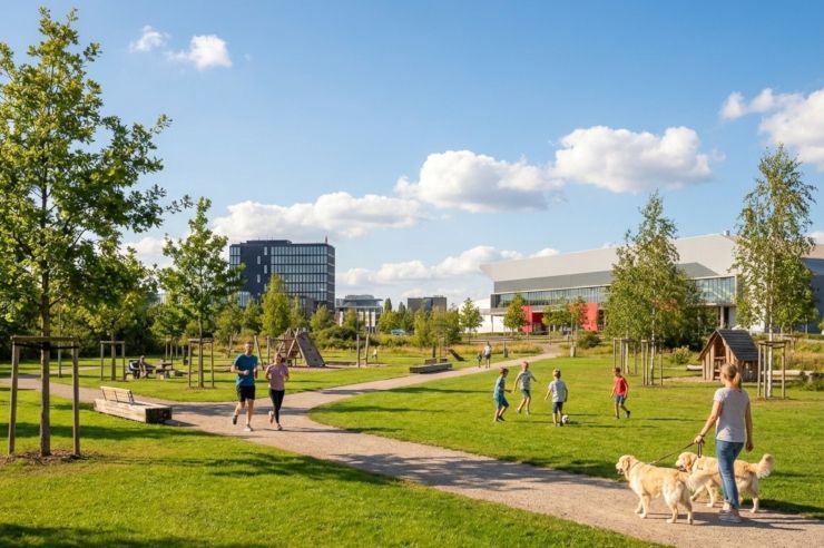 Mit Mitteln aus dem EFRE Kohesion Fond sanierter Park 