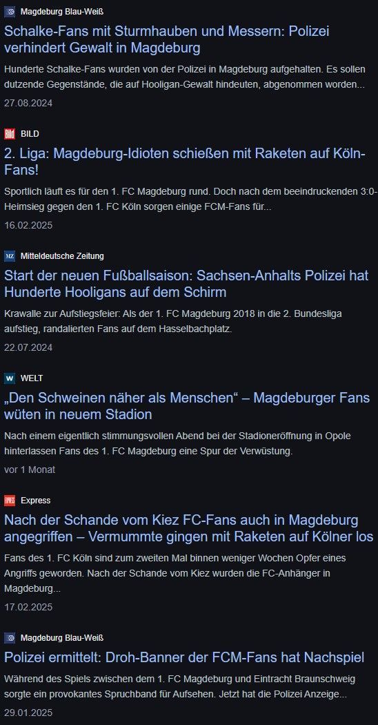 Hooligans schaden dem Wirtschaftstandort Hooligans schaden dem Wirtschaftstandort Magdeburg.