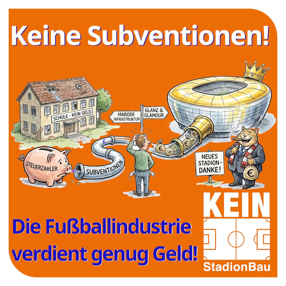 Keine Subventionen für die Infrastrkturen des gewerblichen Fußballs.