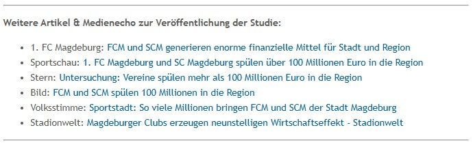 Angebliche regionalökonomische Effekte des SC Magdeburg Angebliche regionalökonomische Effekte des SC Magdeburg werden von der Presse ungeprüft verbreitet.