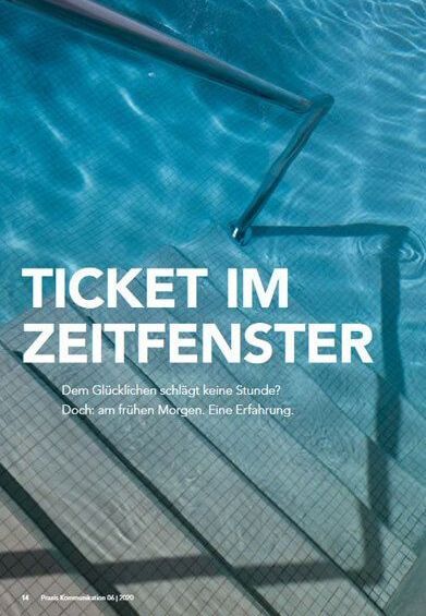 Titelbild Zeitschriftenartikel Ticket im Zeitfenster