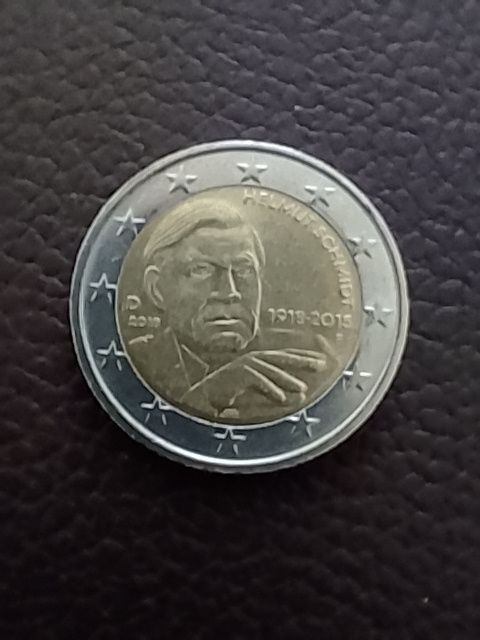 2 Euro Münze 2018 F D Helmut Schmidt Vorderseite