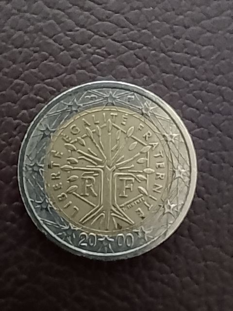 2 Euro Münzen 2000 Liberté Égalité Fraternité Vorderseite