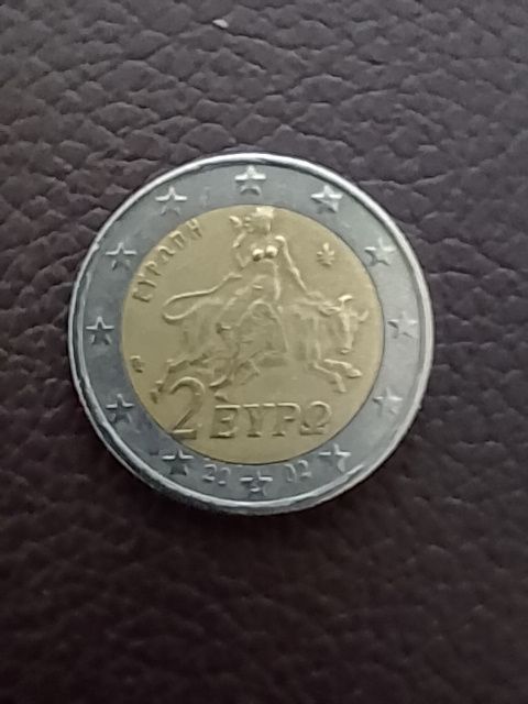 2 Euro Münze 2002 Griechenland Europa auf dem Stier