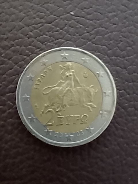 2 Euro Münze 2008 Griechenland Vorderseite