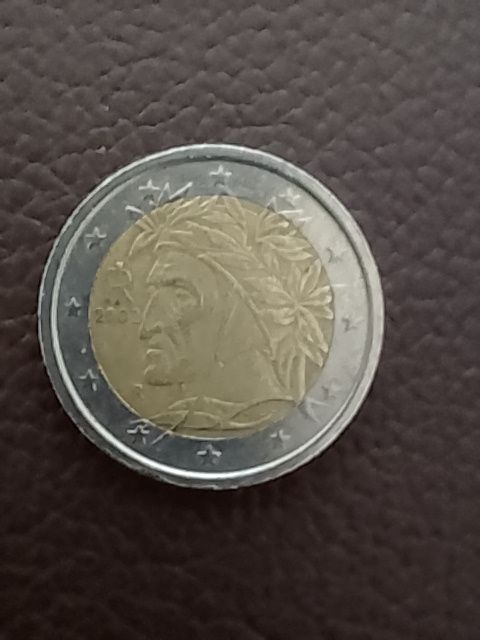 2 Euro Münze 2002 Italien Dante Alighieri Vorderseite