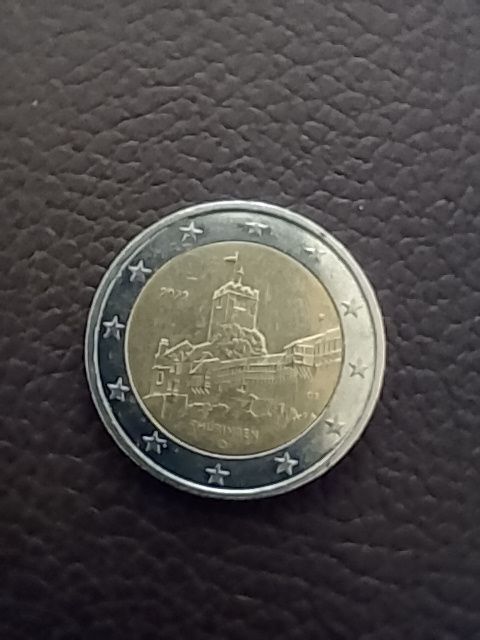 2 Euro Münze aus Belgien 2008 mit König Albert II Vorderseite