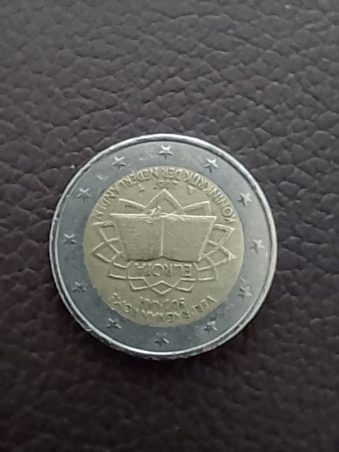 2 Euro Münze Niederlande 2007 Römische Verträge Vorderseite